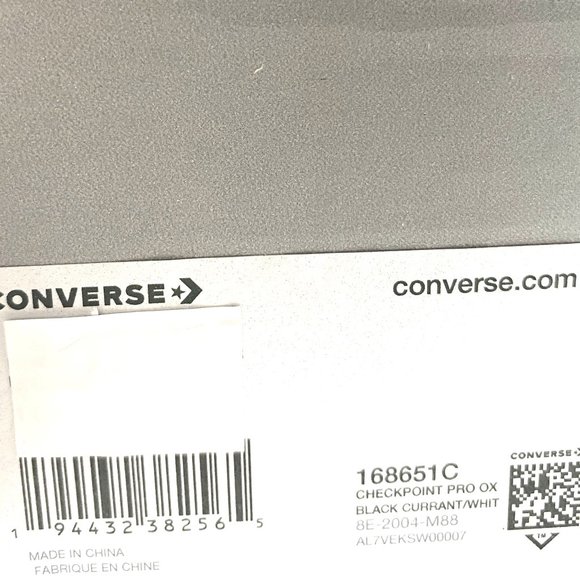 CONVERSE Men's Checkpoint PRO OX Black Currant White Suede Low Sneakers 168651C - Picture 11 of 11